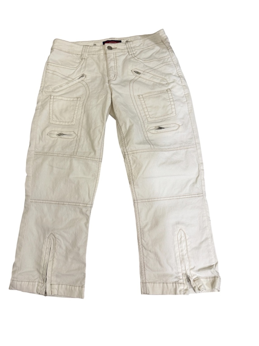 BCBGMaxAzria Cream Denim-Trim Pants